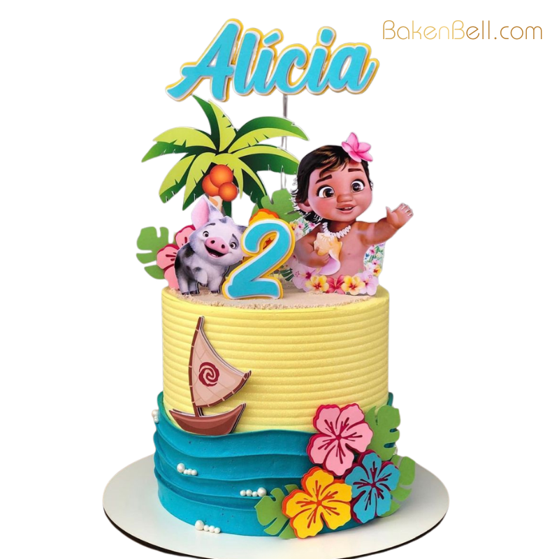 2kg 560 Baby Moana & Pua Birthday Cake - Image 1